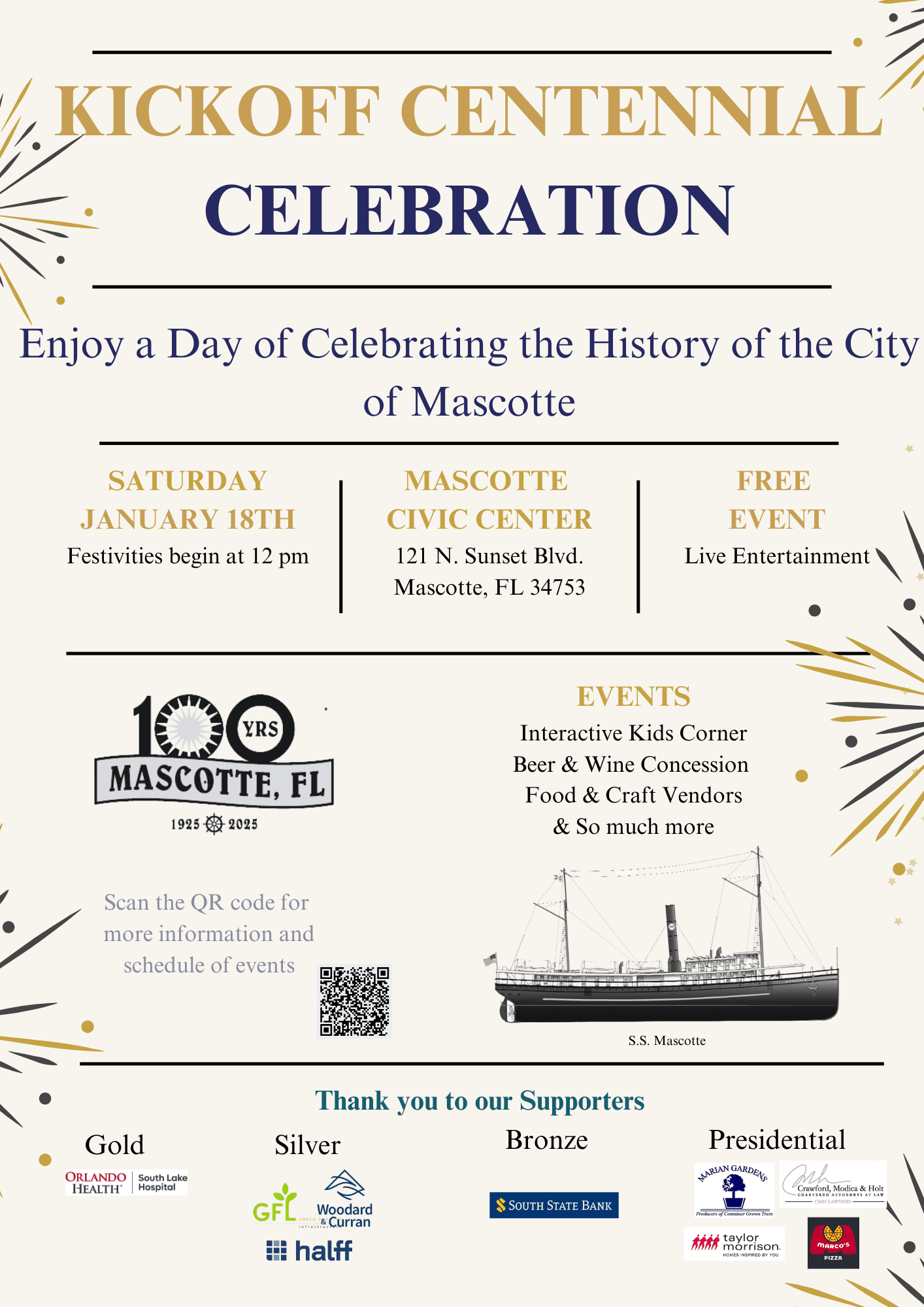 Gold and Black Retro Anniversary Poster (3) blue