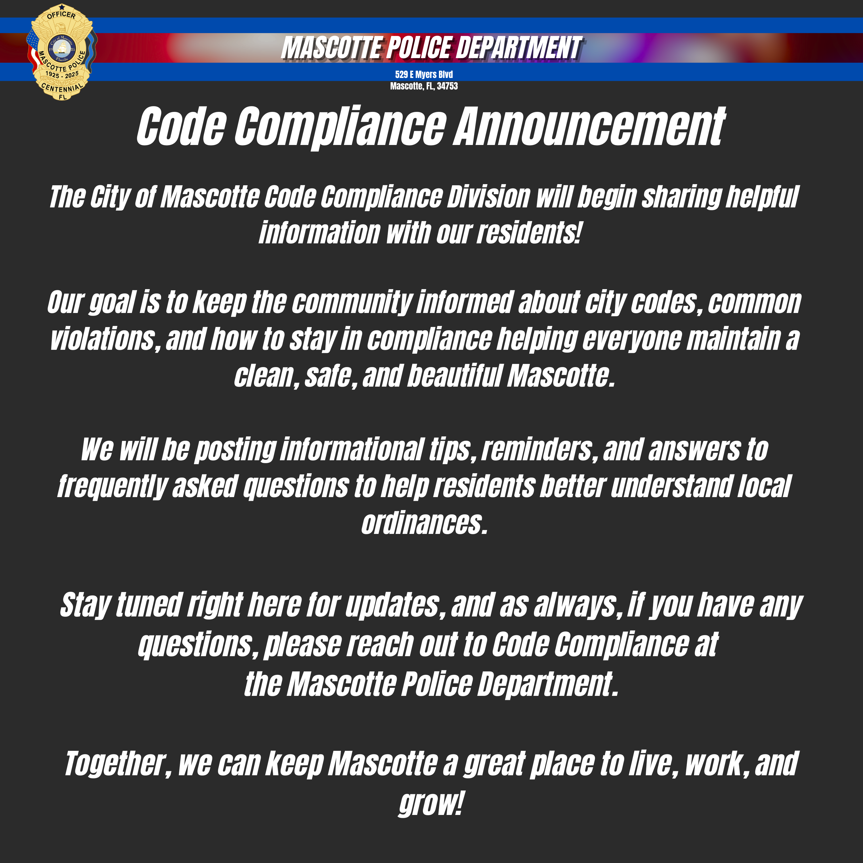 Code Compliance - Posting Announcement